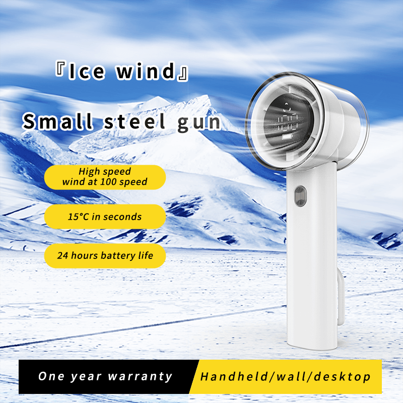 Handheld fan features.